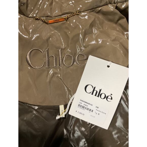 Chlo� Brown Cotton Cropped Lacquered Capelet Jacket Size S - NWT - Picture 4 of 5